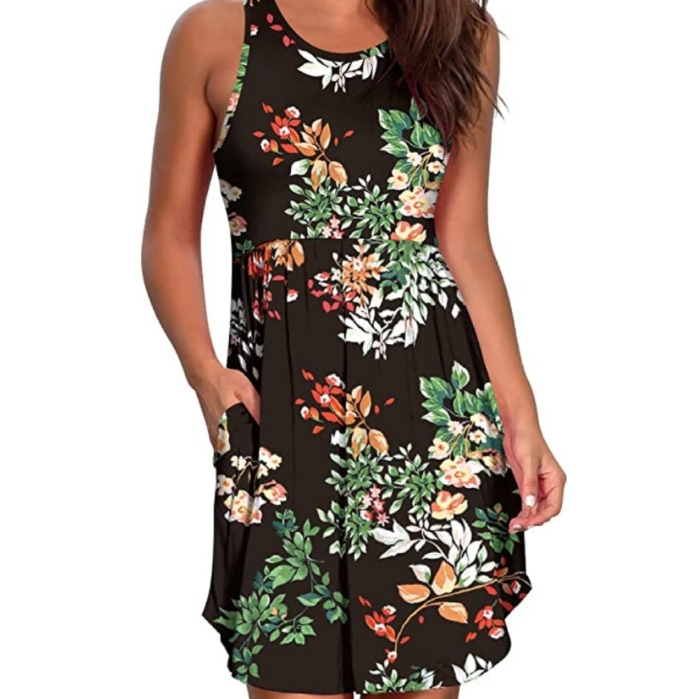 New women's sleeveless floral dress M